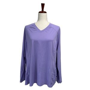 REI Women's Shirt 2XL Purple Breathable Hiking Shirt‎ Pullover Longsleeve